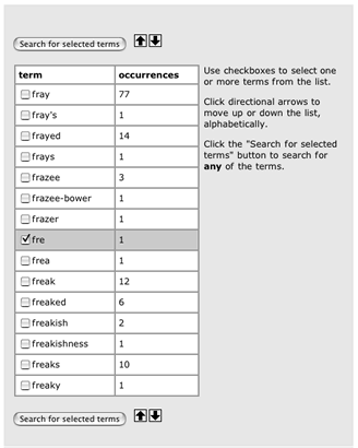 word index search